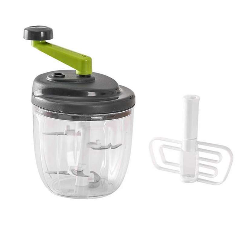Hand Chopper, Manual Food Chopper, Hand Crank Onion Spinner, Food Chopper with Container, Rotary On