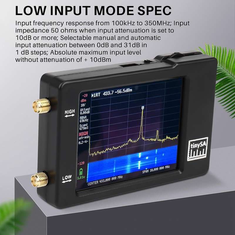 Hand Held Tiny Spectrum Analyzer 2.8Inch Display with Battery,Antenna Analyzer