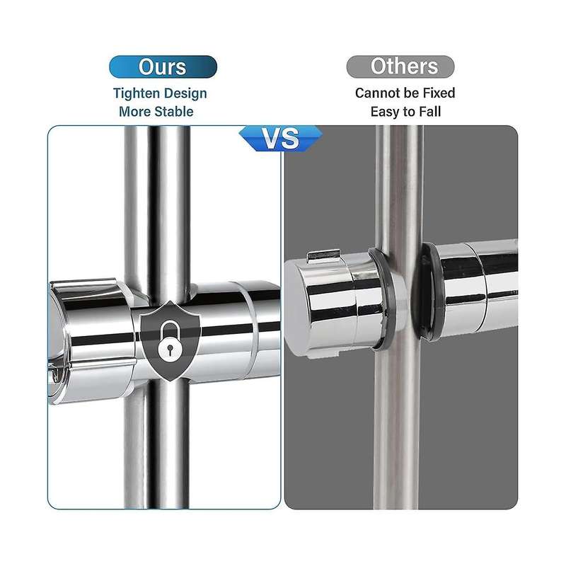 Hand Shower Holder with 2 Hooks, Adjustable Shower Holder, 360 Rotatable Shower Holder, for Bathroom