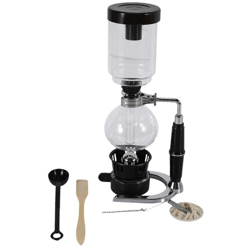 Hand Siphon Coffee Maker Pot Vacuum Coffee Brewer Siphon Durable Heat-resistant Glass Coffee Machin