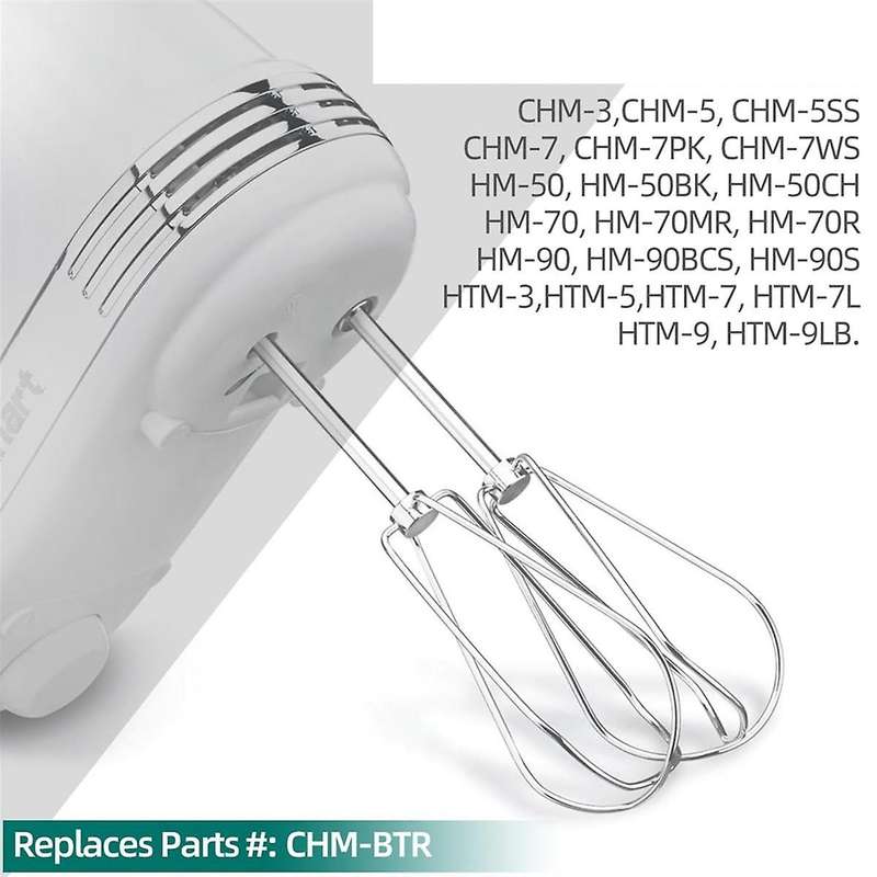 Hand Mixer Replacement Beaters for CHM Series Hand Mixer Parts, HM-50 HM-70, Electric Mixer Replacem