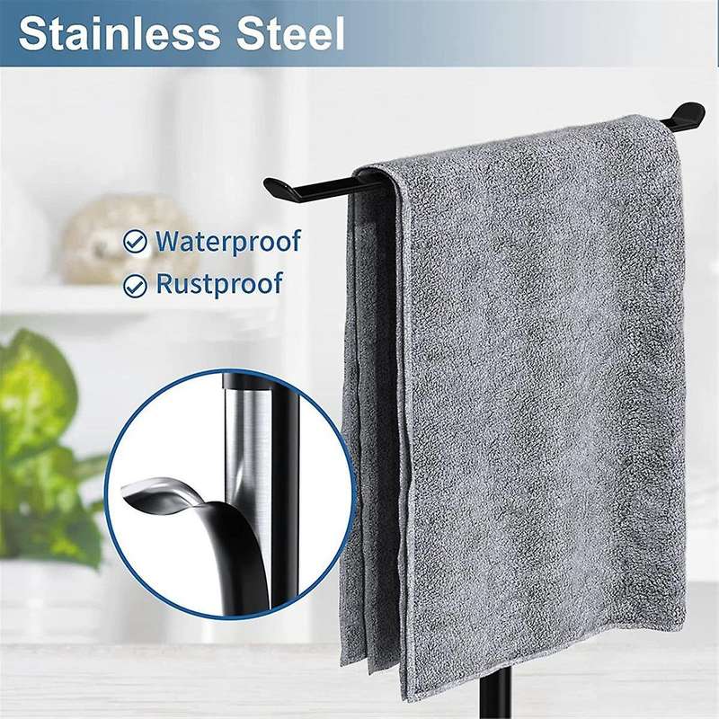 Hand Towel Holder Stand, T Shape Hand Towel Rack, Stable Free-Standing Towel Bar, Small Towel Ring S