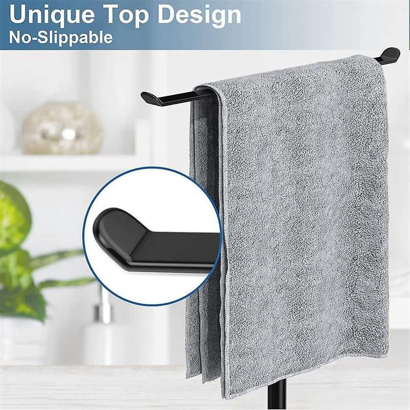 Hand Towel Holder Stand, T Shape Hand Towel Rack, Stable Free-Standing Towel Bar, Small Towel Ring S