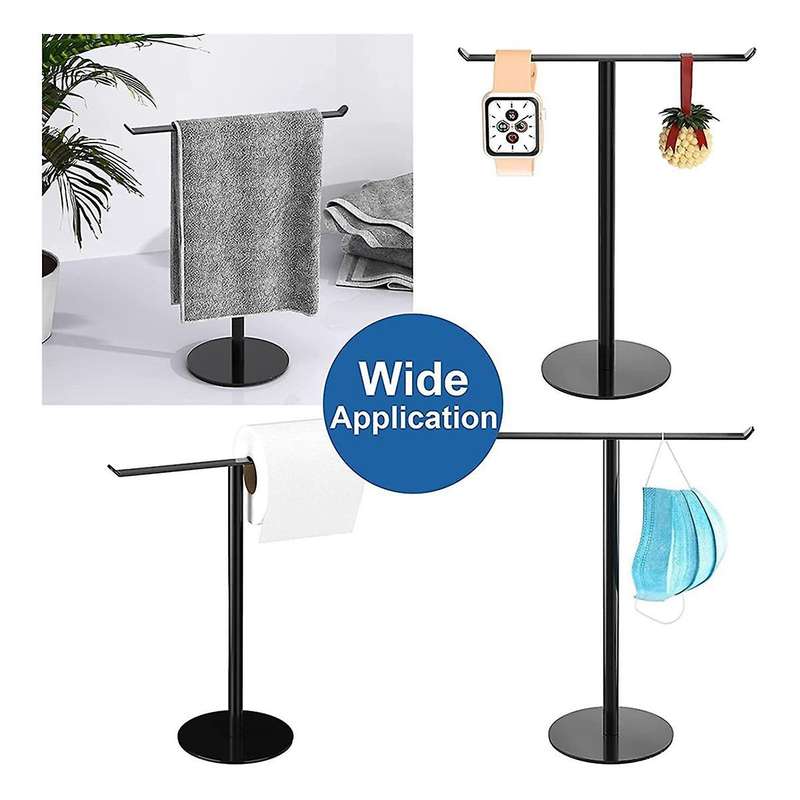 Hand Towel Holder Stand, T Shape Hand Towel Rack, Stable Free-Standing Towel Bar, Small Towel Ring S
