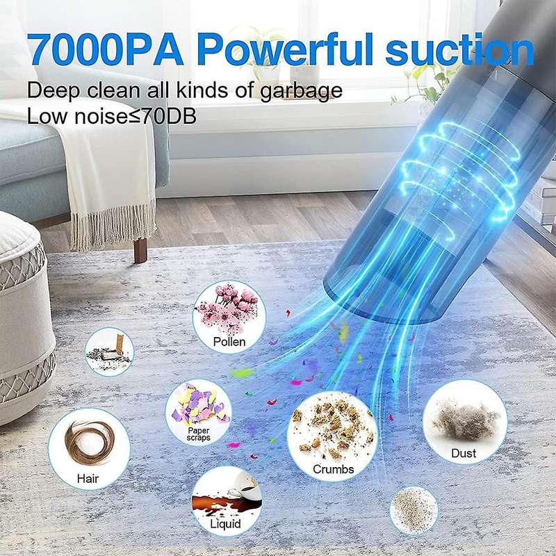 Hand Vacuum Cordless Rechargeable Car Vacuum Strong Suction Power, Mini Hand Held Vacuuming Cordless