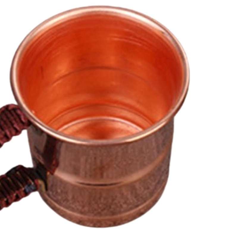 Handcrafted Pure Copper Beer Milk Mug Weave Handle Thickened Moscow Water Mule 400ML Breakfast Cup D