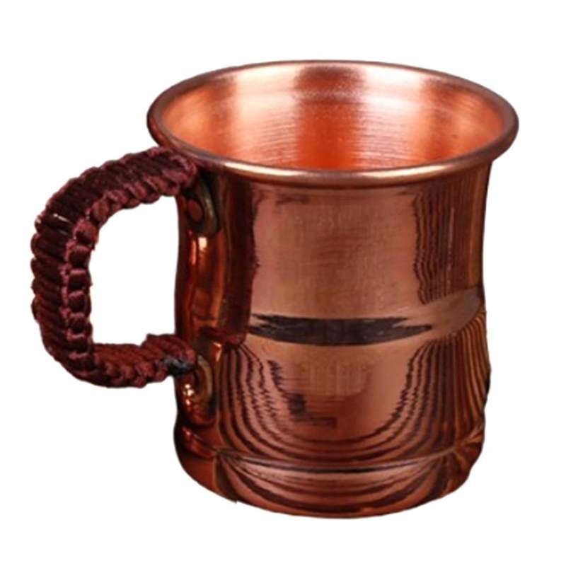 Handcrafted Pure Copper Beer Milk Mug Weave Handle Thickened Moscow Water Mule 400ML Breakfast Cup D