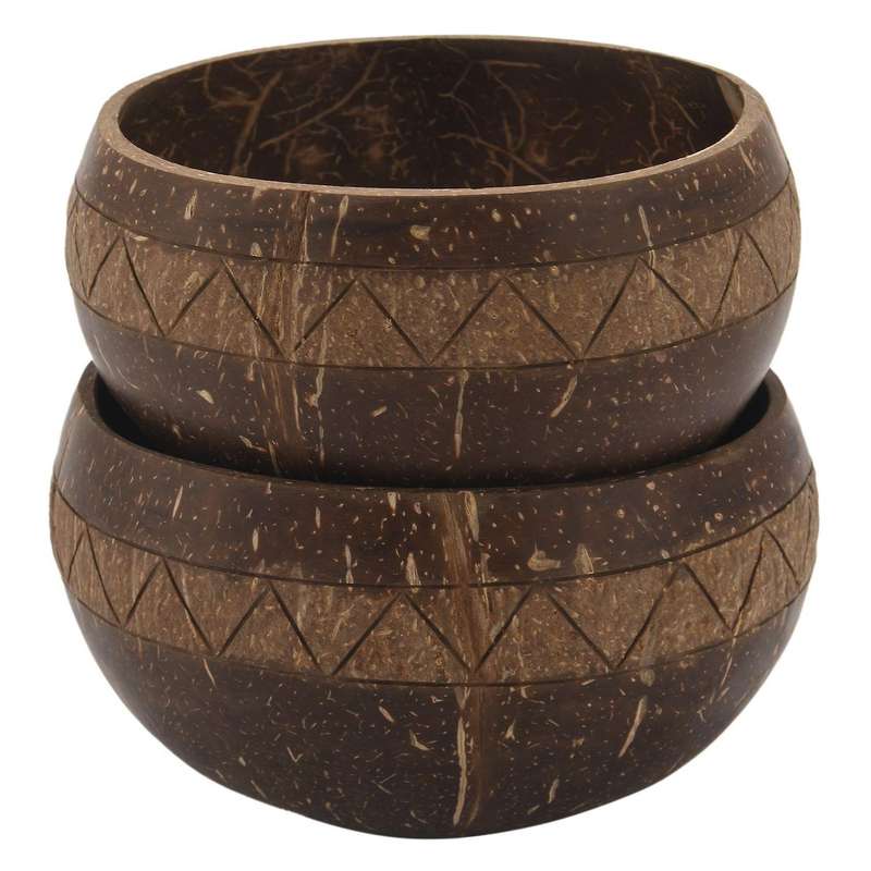 Handcarved Coconut Bowl, Organic Salad Smoothie Buddha Acai Bowl for Kitchen, Dining and Decoratio