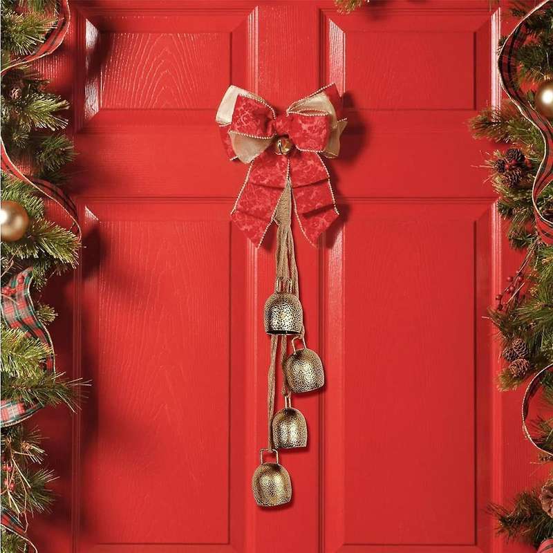 Handheld Chimes Bell Metal Vintage Cowbell,Christmas Bell, Hanging Cow Bell Decorations