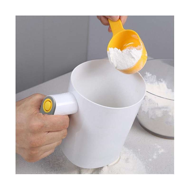 Handheld Electric Flour Sieve Icing Sugar Powder Stainless Steel Flour Screen Cup Shaped Sifter Kitc