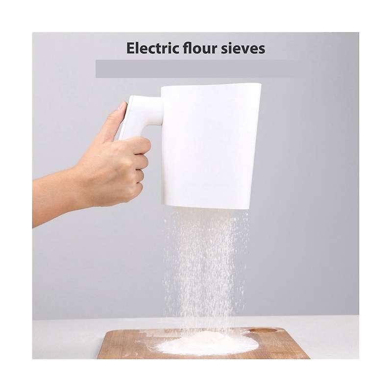 Handheld Electric Flour Sieve Icing Sugar Powder Stainless Steel Flour Screen Cup Shaped Sifter Kitc