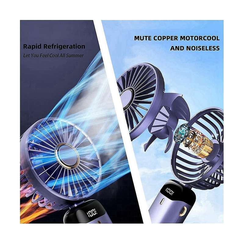 Handheld Fan,portable Personal Fan,5000mah Rechargeable,5 Speeds with Led Display,90 Adjustable