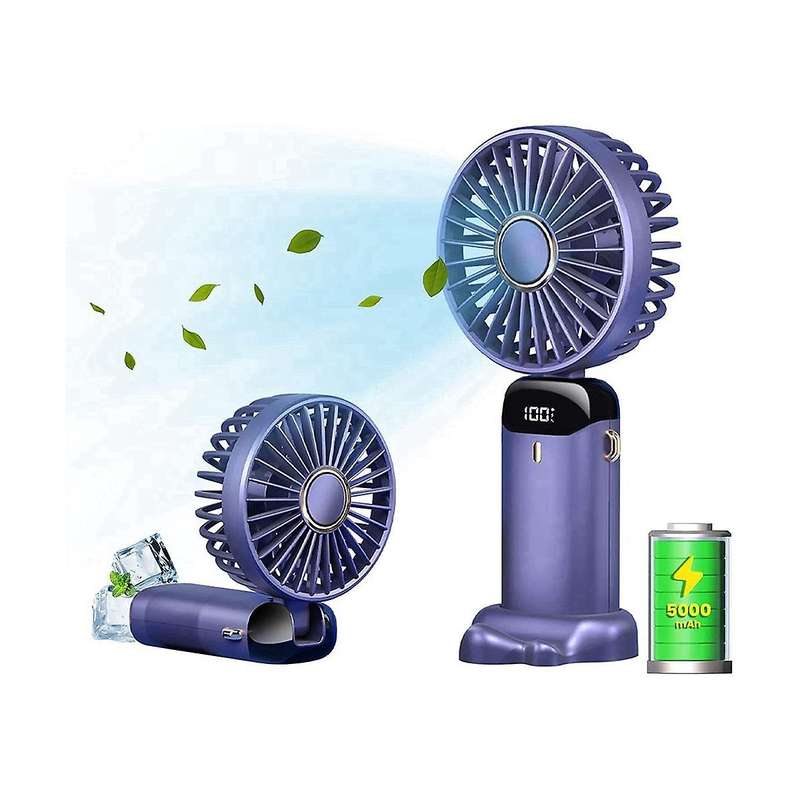 Handheld Fan,portable Personal Fan,5000mah Rechargeable,5 Speeds with Led Display,90 Adjustable