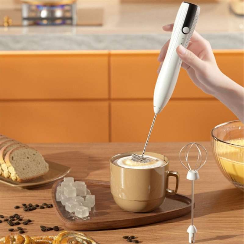 Handheld Milk Frother, USB Rechargeable Milk Frother, Mini Milk Frother, 3-Speed Adjustable for Eggs