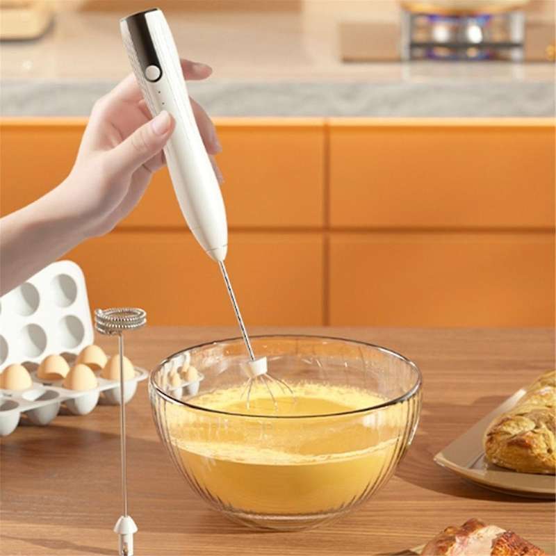 Handheld Milk Frother, USB Rechargeable Milk Frother, Mini Milk Frother, 3-Speed Adjustable for Eggs
