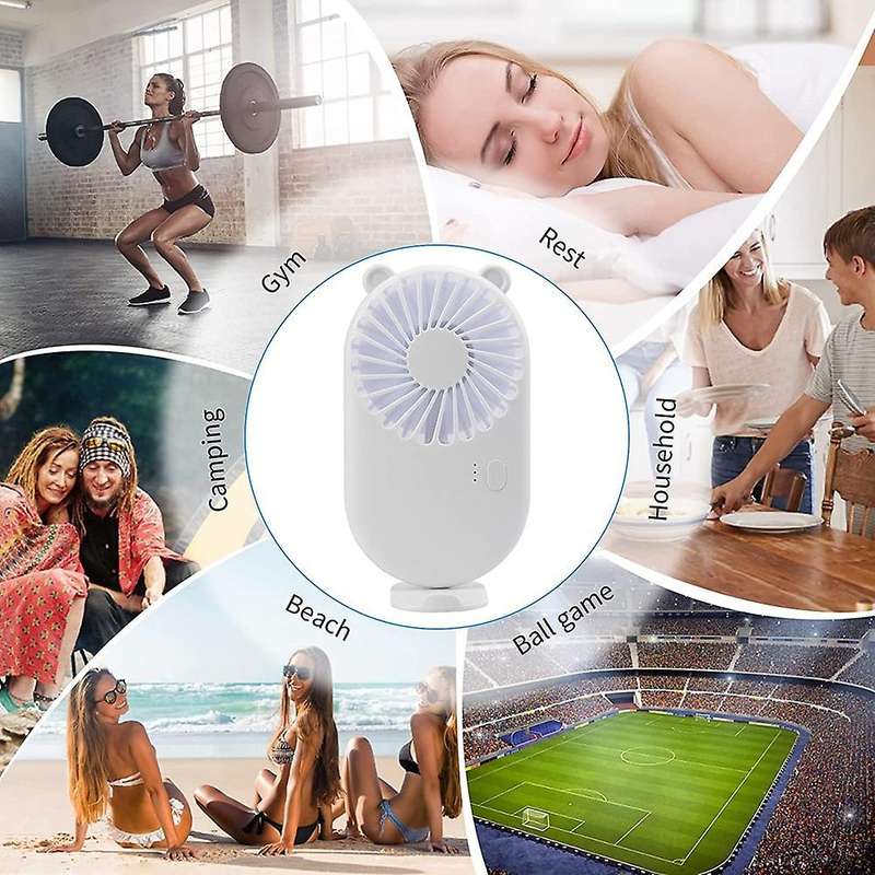 Handheld Mini USB Fan, Portable USB Pocket Fan Rechargeable with Holder, 3 Speeds Adjustable Design