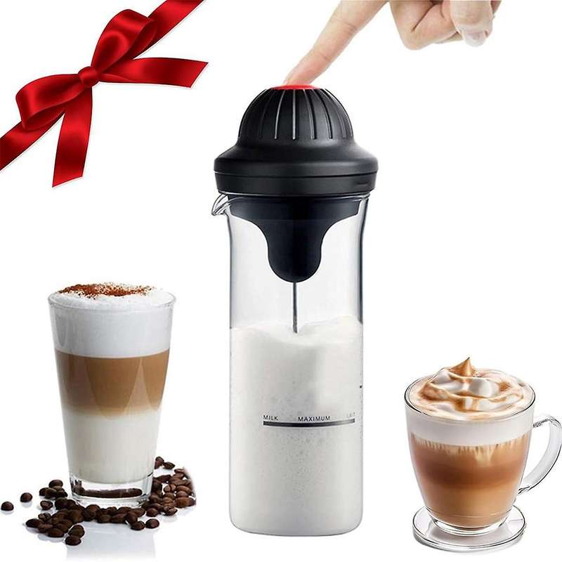 Handheld Milk Frother Cup with Stand, Portable Electric Milk Frother Cup for Coffee, Drink Cup for