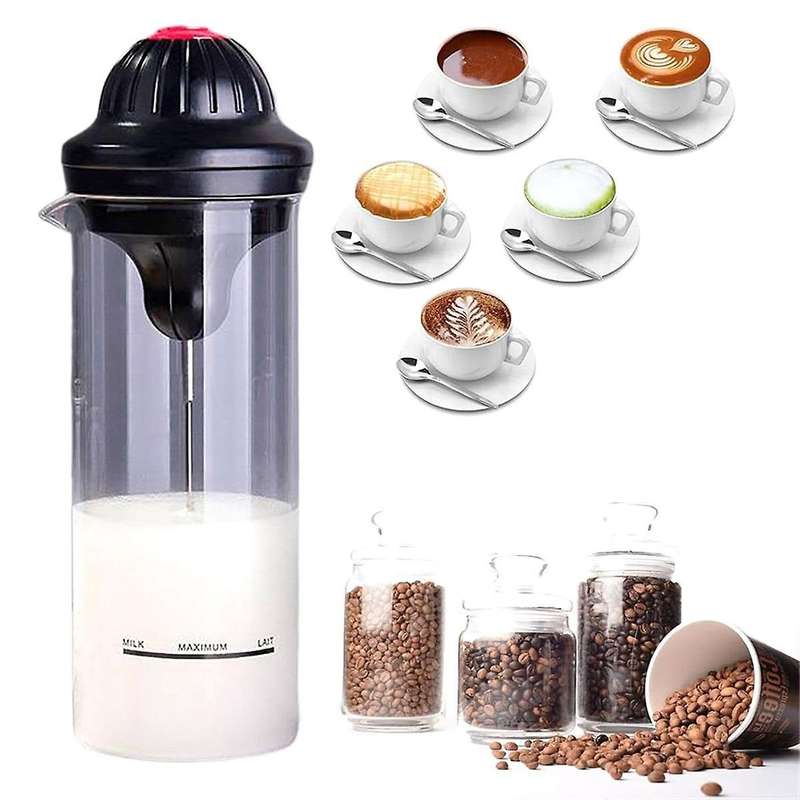 Handheld Milk Frother Cup with Stand, Portable Electric Milk Frother Cup for Coffee, Drink Cup for