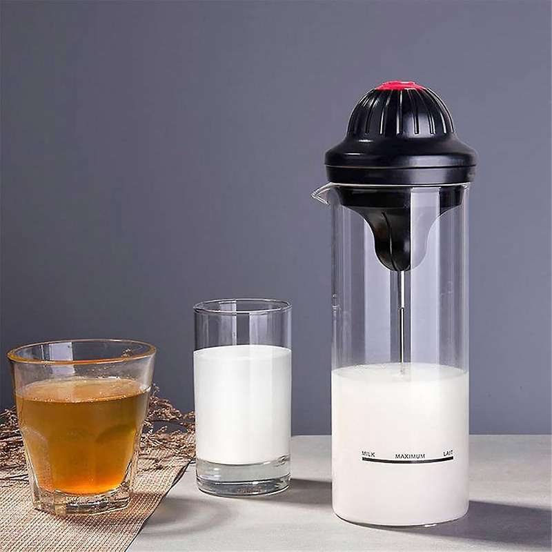 Handheld Milk Frother Cup with Stand, Portable Electric Milk Frother Cup for Coffee, Drink Cup for