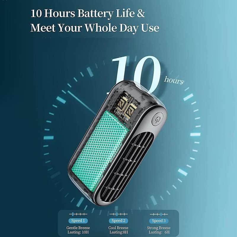 Handheld Portable Fan, Dual Bladeless Small Fan 3000 MAh Rechargeable Operated Personal Fan 10 Worki