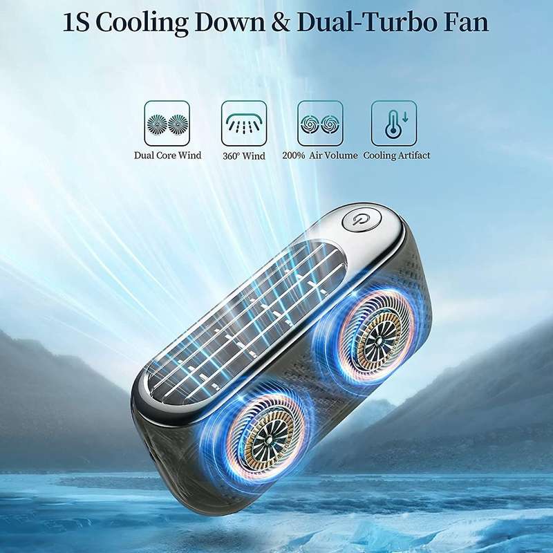 Handheld Portable Fan, Dual Bladeless Small Fan 3000 MAh Rechargeable Operated Personal Fan 10 Worki