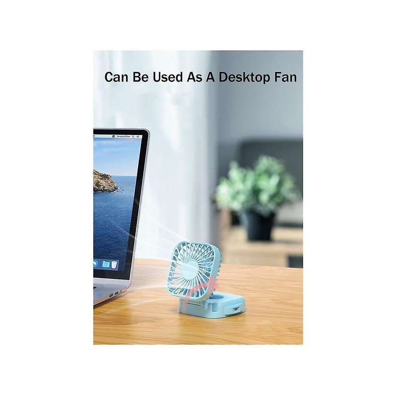 Handheld Portable Fan with Mirror, 3 Speeds USB Rechargeable Mini Fan Desk Fan for Girls Women Trav