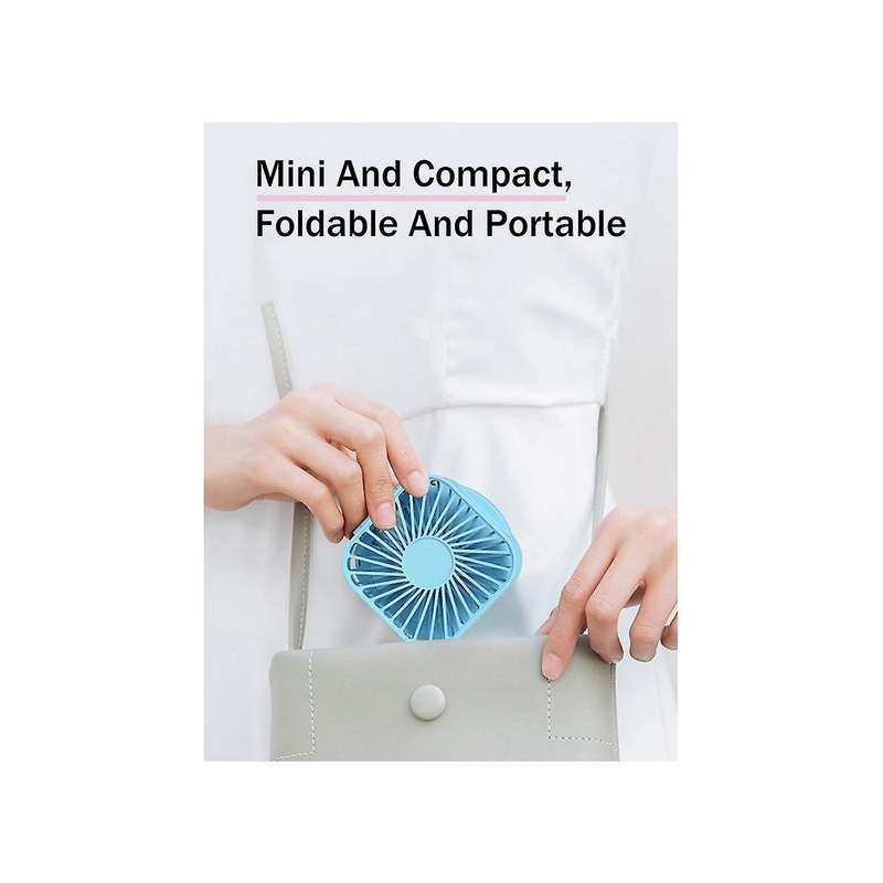 Handheld Portable Fan with Mirror, 3 Speeds USB Rechargeable Mini Fan Desk Fan for Girls Women Trav