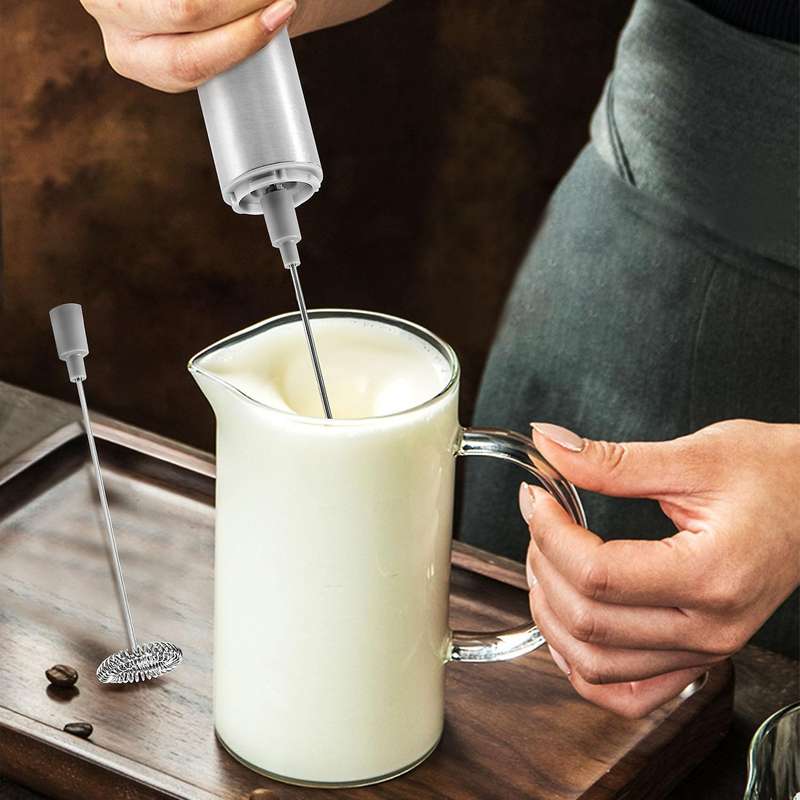 Handheld Three-layer Of Whisk- Battery Operated Electric Foam Maker for Coffee, Latte, Hot Chocola
