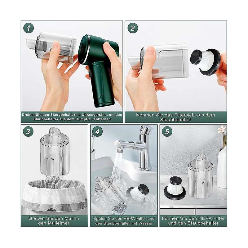 Handheld Vacuum Cleaner, Wireless 6000pa, Mini Car Vacuum Cleaner , Light Weight Portable Battery Va