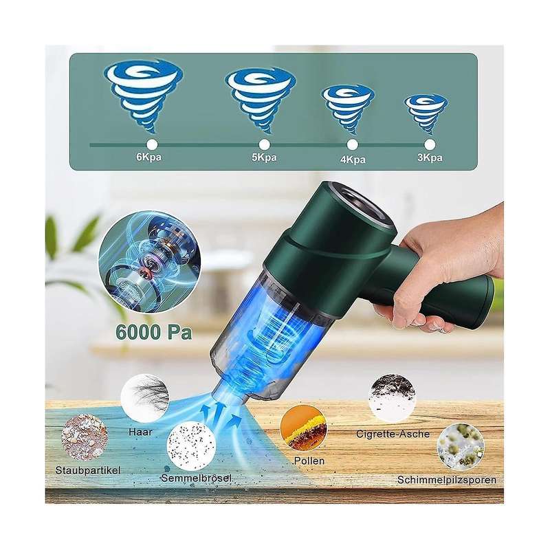 Handheld Vacuum Cleaner, Wireless 6000pa, Mini Car Vacuum Cleaner , Light Weight Portable Battery Va