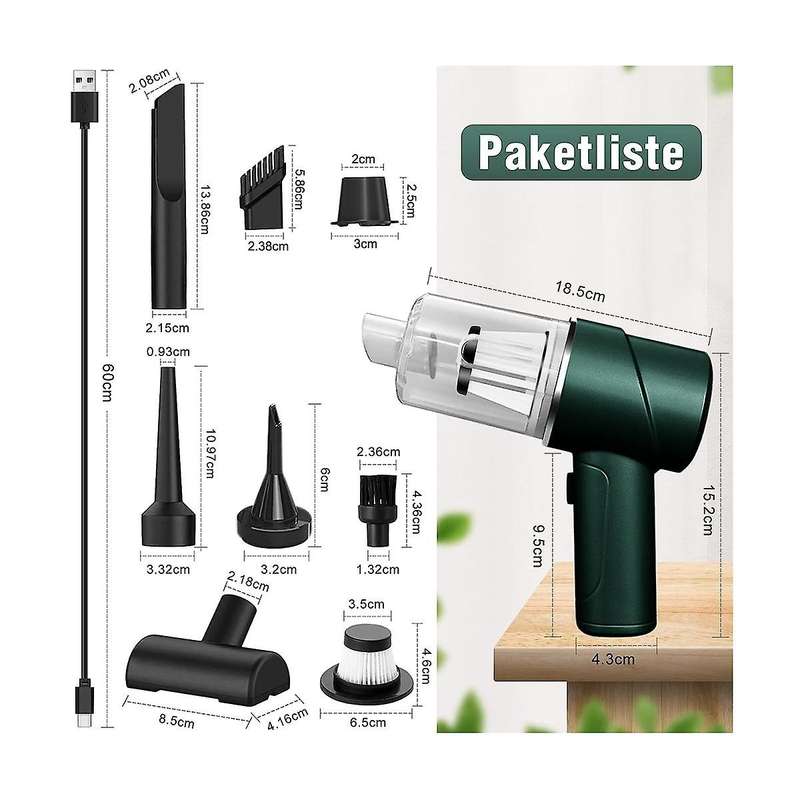 Handheld Vacuum Cleaner, Wireless 6000pa, Mini Car Vacuum Cleaner , Light Weight Portable Battery Va