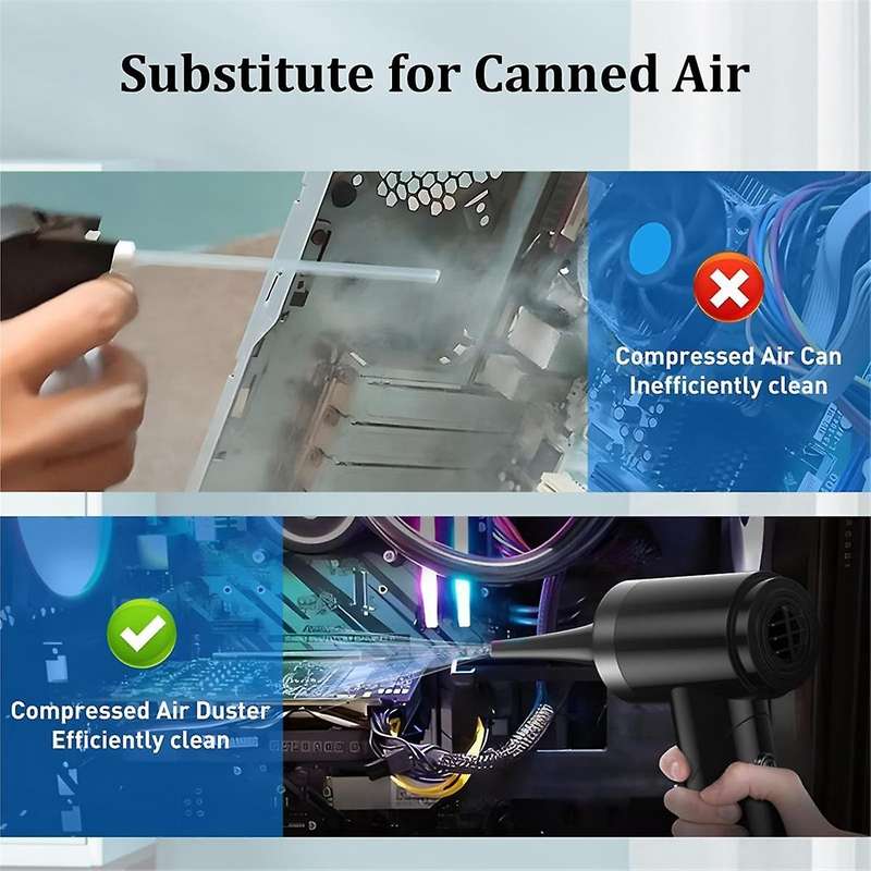 Handheld Vacuum and Compressed Air Duster Handheld Vacuum Cordless Foldable Mini Vacuum Rechargeable
