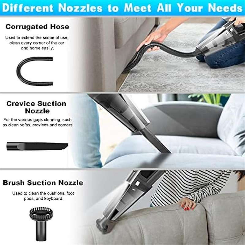 Handheld Vacuum Mini Protable Rechargeable Car Vacuum Cleaner Cordless 8000pa Powerful Suction for C