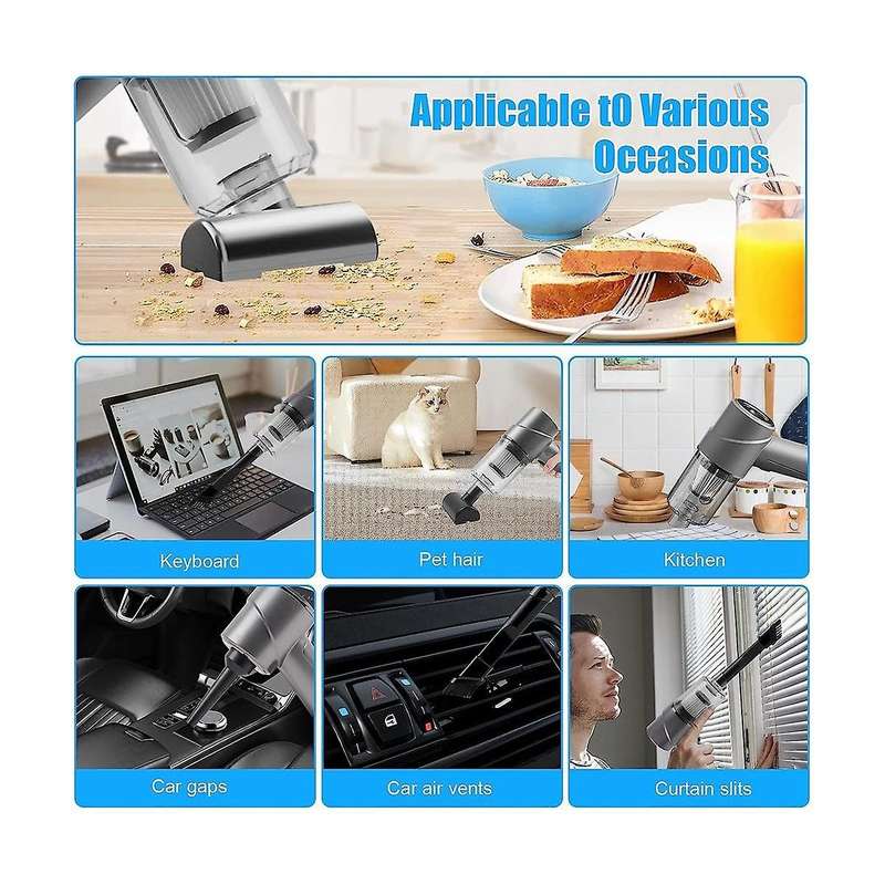Handheld Vacuum Cordless 6000pa Powerful Car Vacuum Cleaner 120w Mini Hand Vacuum,for Home,pet Hair,