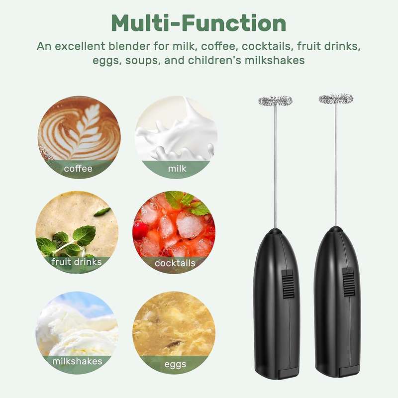 Handheld, Coffee Frother Battery Operated - Electric Whisk Coffee Stirrers, Milk Foamer, Mini Mixe