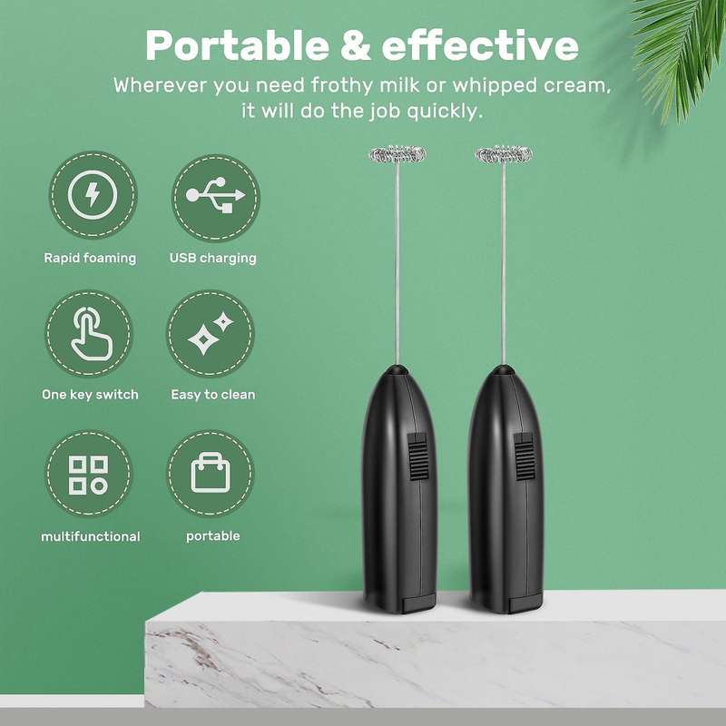 Handheld, Coffee Frother Battery Operated - Electric Whisk Coffee Stirrers, Milk Foamer, Mini Mixe