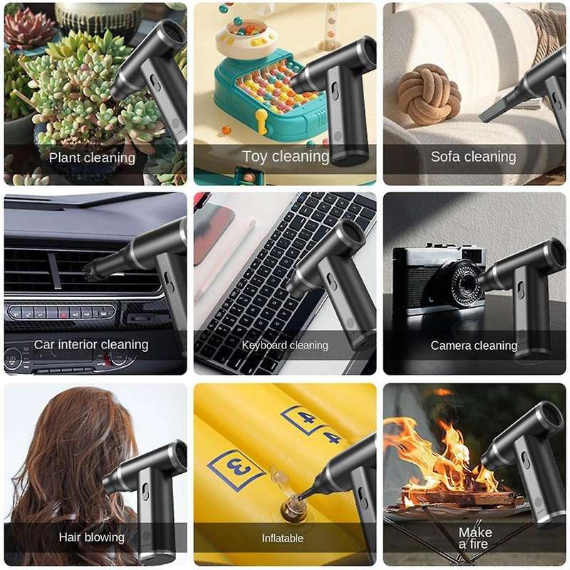 Handheld Wireless Dust Blower Violent Fan High Power Vacuum Cleaner for Car Home Computer Keyboard C