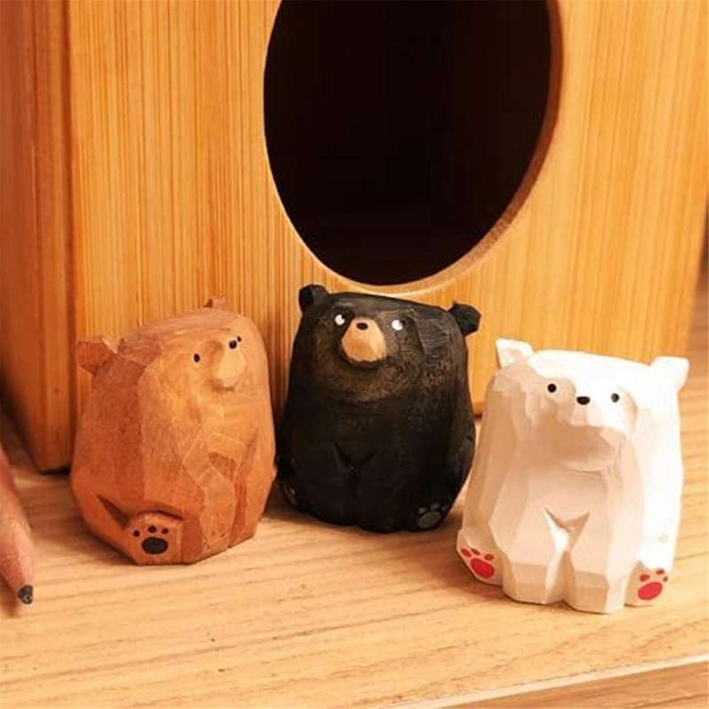 Handmade Cute Bear Decoration Desk Statue Cute Home Decor, Gifts for Teachers, Colleagues and Friend