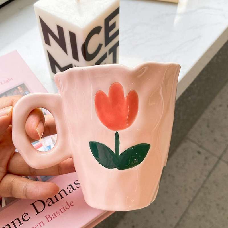 Handmade Ceramic Mugs Hand Painted and Cloud Irregular Coffee Cup for Tea Milk Gifts Cup(blue)