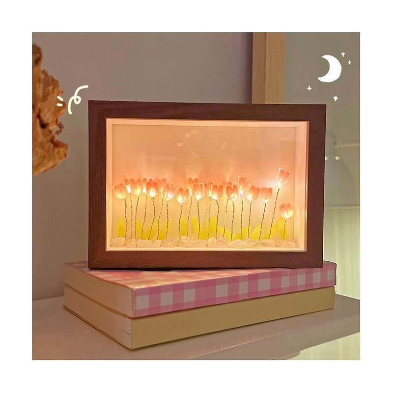 Handmade Artificial Preserved Flower Small Night Light Diy Material Birthday Gift