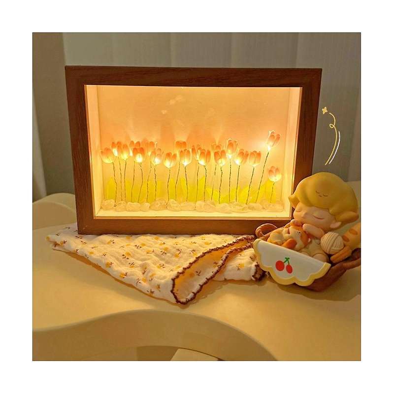Handmade Artificial Preserved Flower Small Night Light Diy Material Birthday Gift