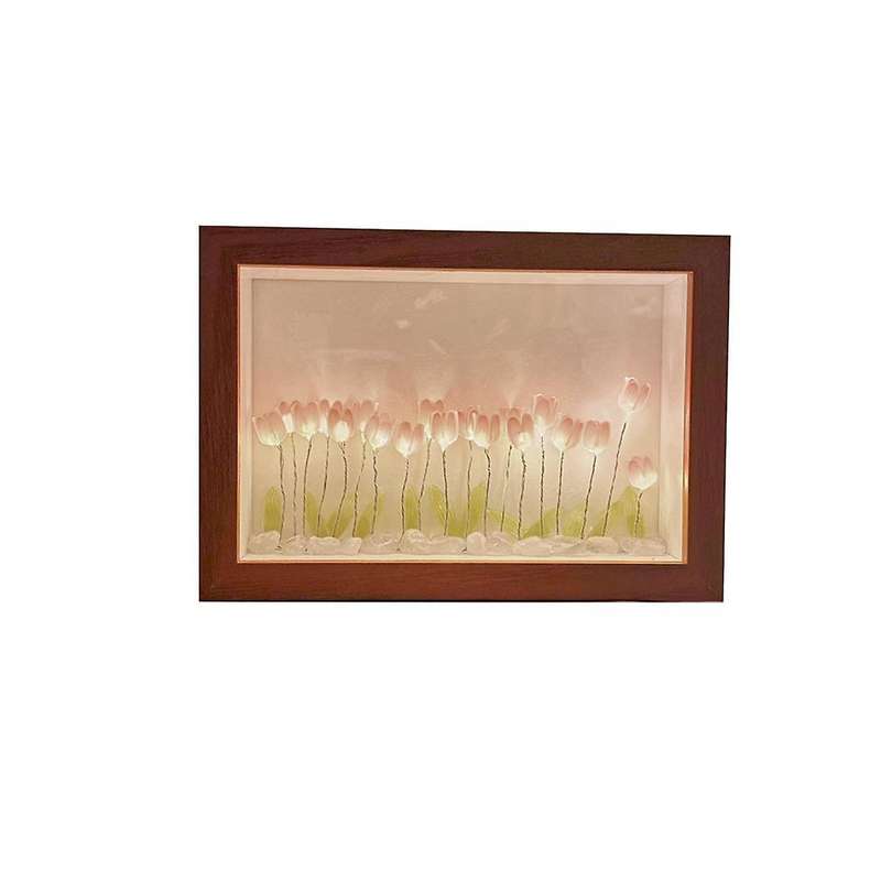 Handmade Artificial Preserved Flower Small Night Light Diy Material Birthday Gift