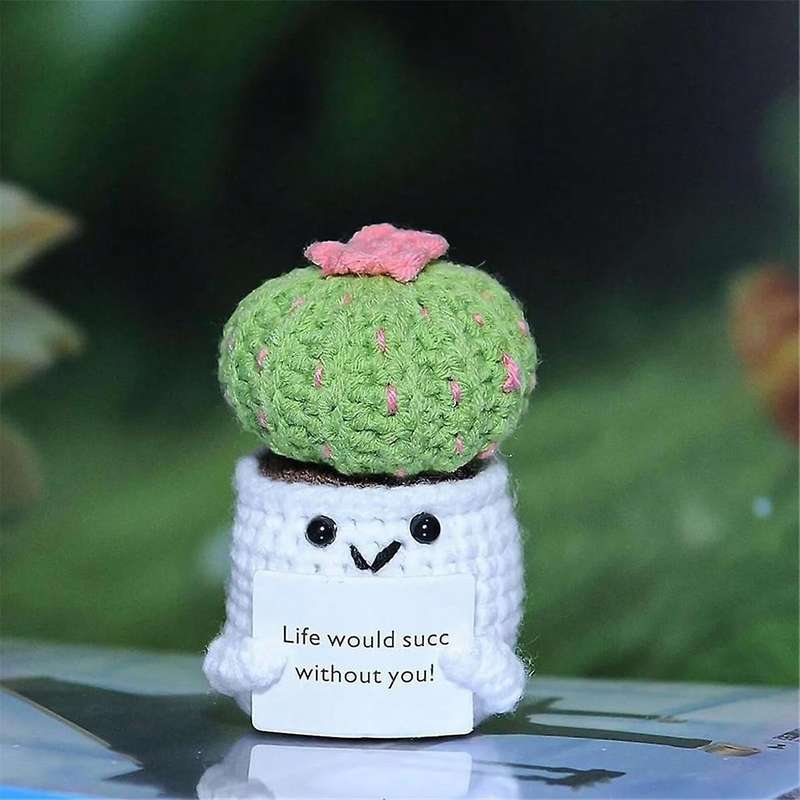Handmade Crocheted Vegetable and Fruit Doll Pendants Positive Energy Pack Ornaments B