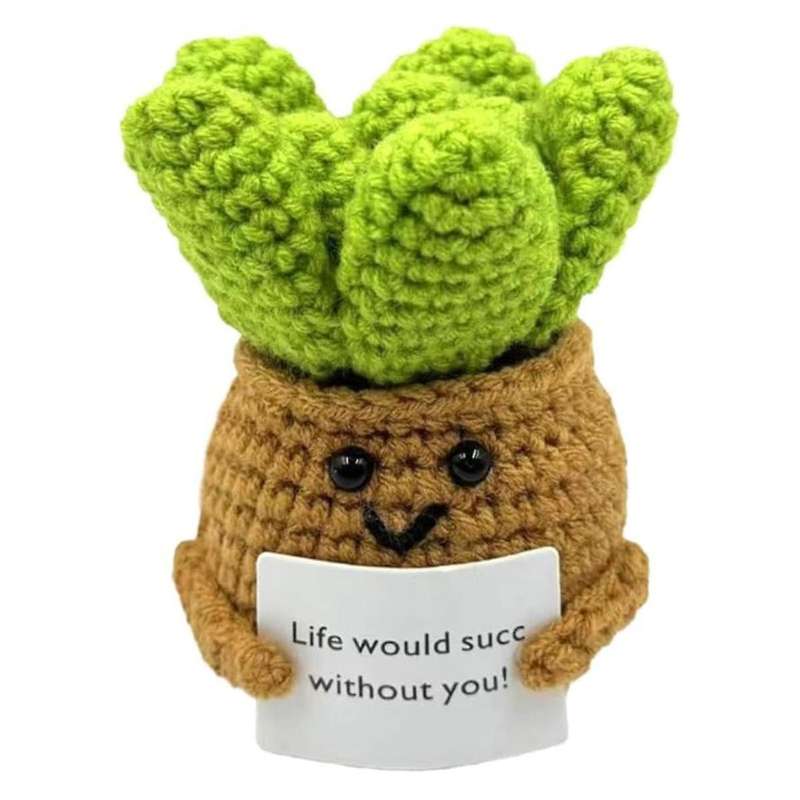 Handmade Crocheted Vegetable and Fruit Doll Pendants Positive Energy Pack Ornaments B