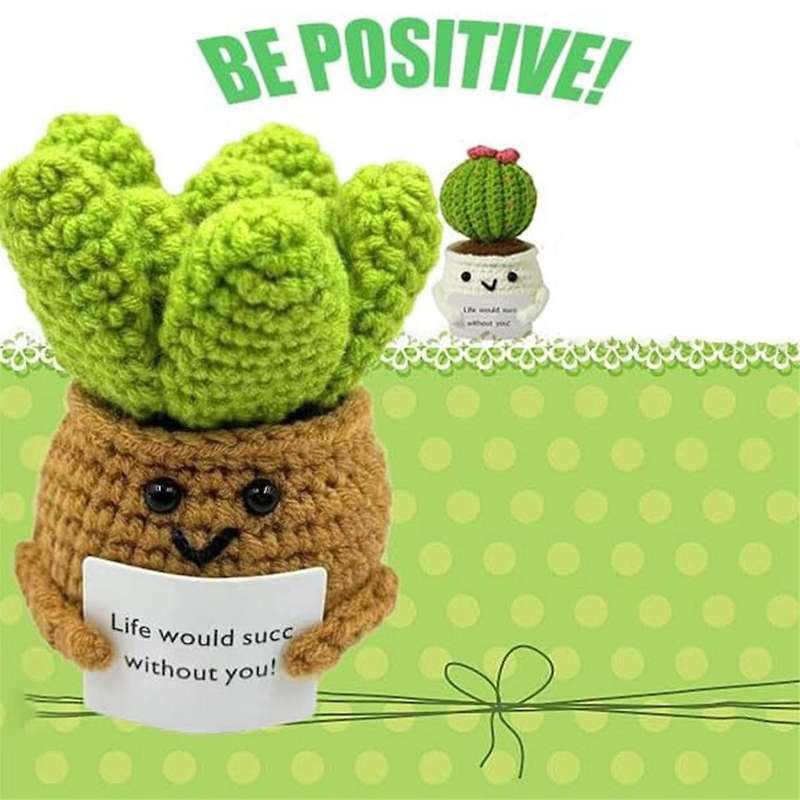 Handmade Crocheted Vegetable and Fruit Doll Pendants Positive Energy Pack Ornaments B