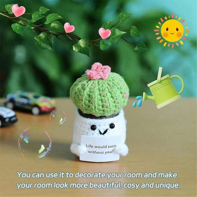 Handmade Crocheted Vegetable and Fruit Doll Pendants Positive Energy Pack Ornaments B