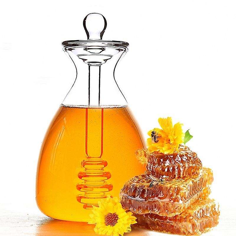 Handmade Honey Jar with Dipping Sauce, Glass Honey Dipping Sauce and Honey Jar