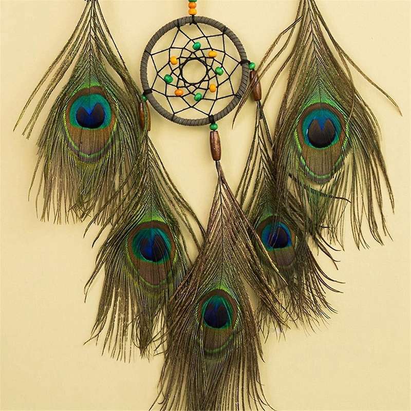 Handmade DreamCatcher Double Ring Circular Net Feather Wind Chimes Car Interior Pendant Home Room