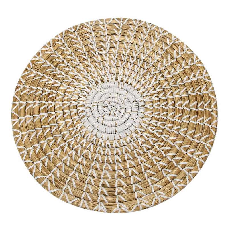 Handmade Hanging Wall Basket Decor( 3)round Woven Basket , Decor Trays for Bedroom,kitchen,living R