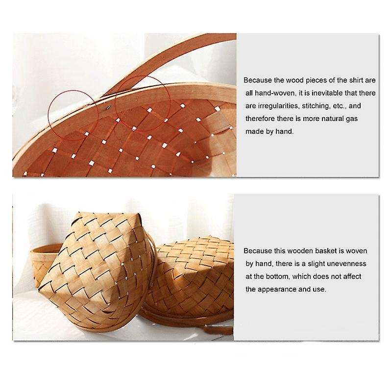 Handmade Rattan Storage Container Storage Basket Wooden Storage Basket with Handle Storage Containe